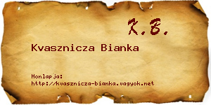 Kvasznicza Bianka névjegykártya